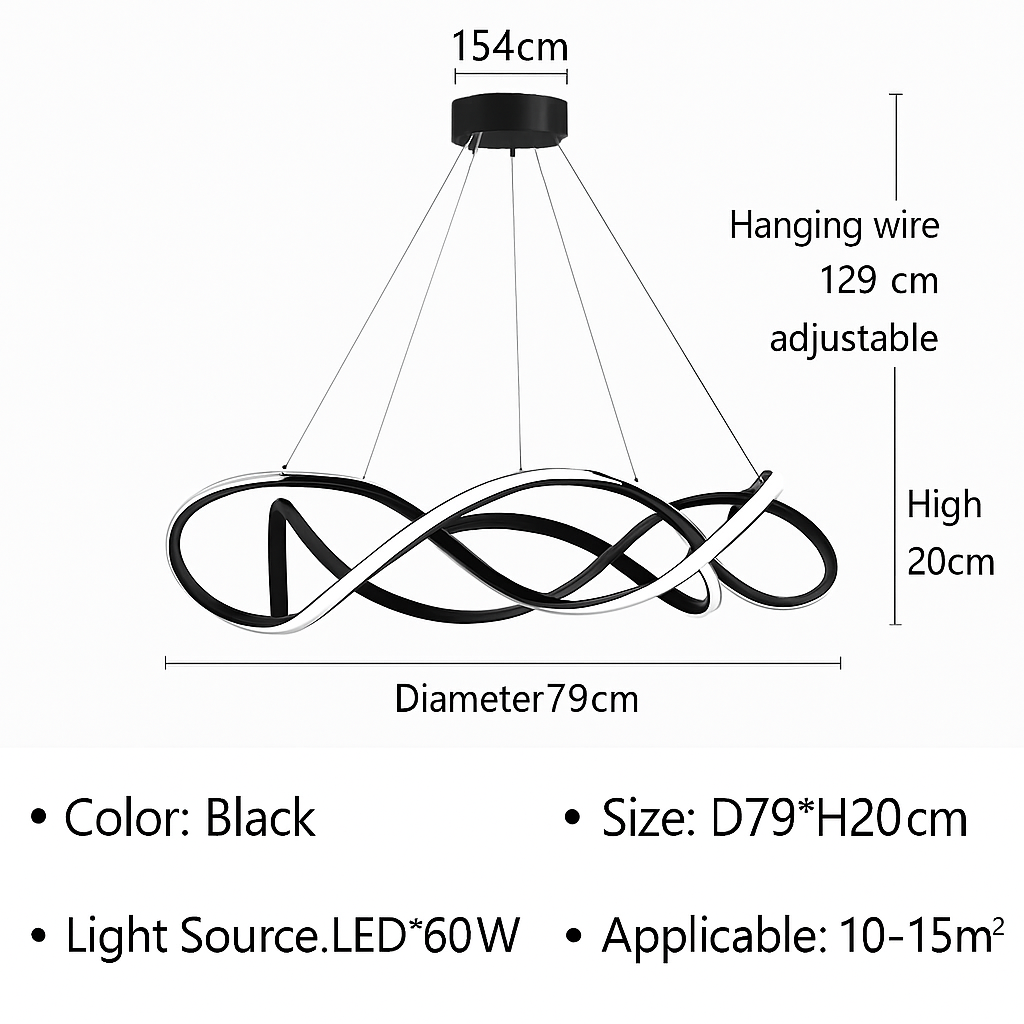Plafond moderne à LEDs Lampe Lustre Pour Salon Hall Restaurant Chambre Suspension Lumière Décor Intérieur Luminaire Lustre
