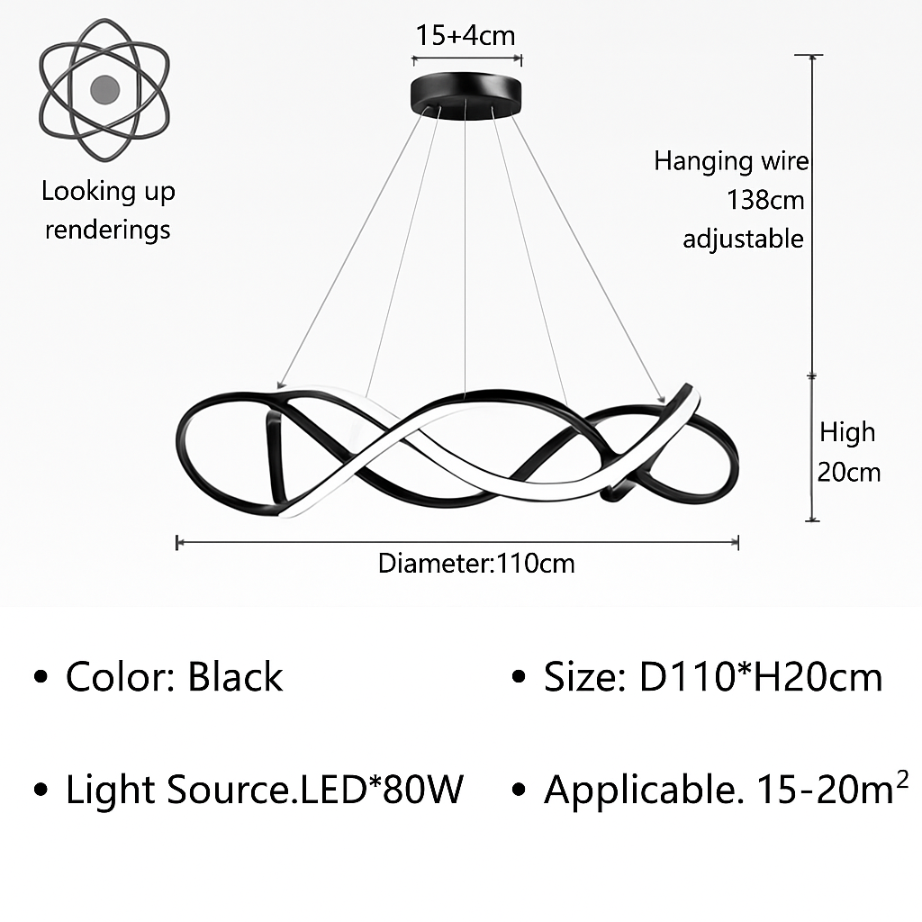 Plafond moderne à LEDs Lampe Lustre Pour Salon Hall Restaurant Chambre Suspension Lumière Décor Intérieur Luminaire Lustre