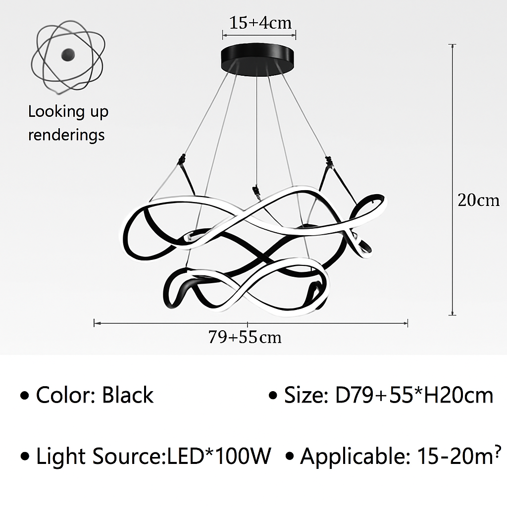 Plafond moderne à LEDs Lampe Lustre Pour Salon Hall Restaurant Chambre Suspension Lumière Décor Intérieur Luminaire Lustre