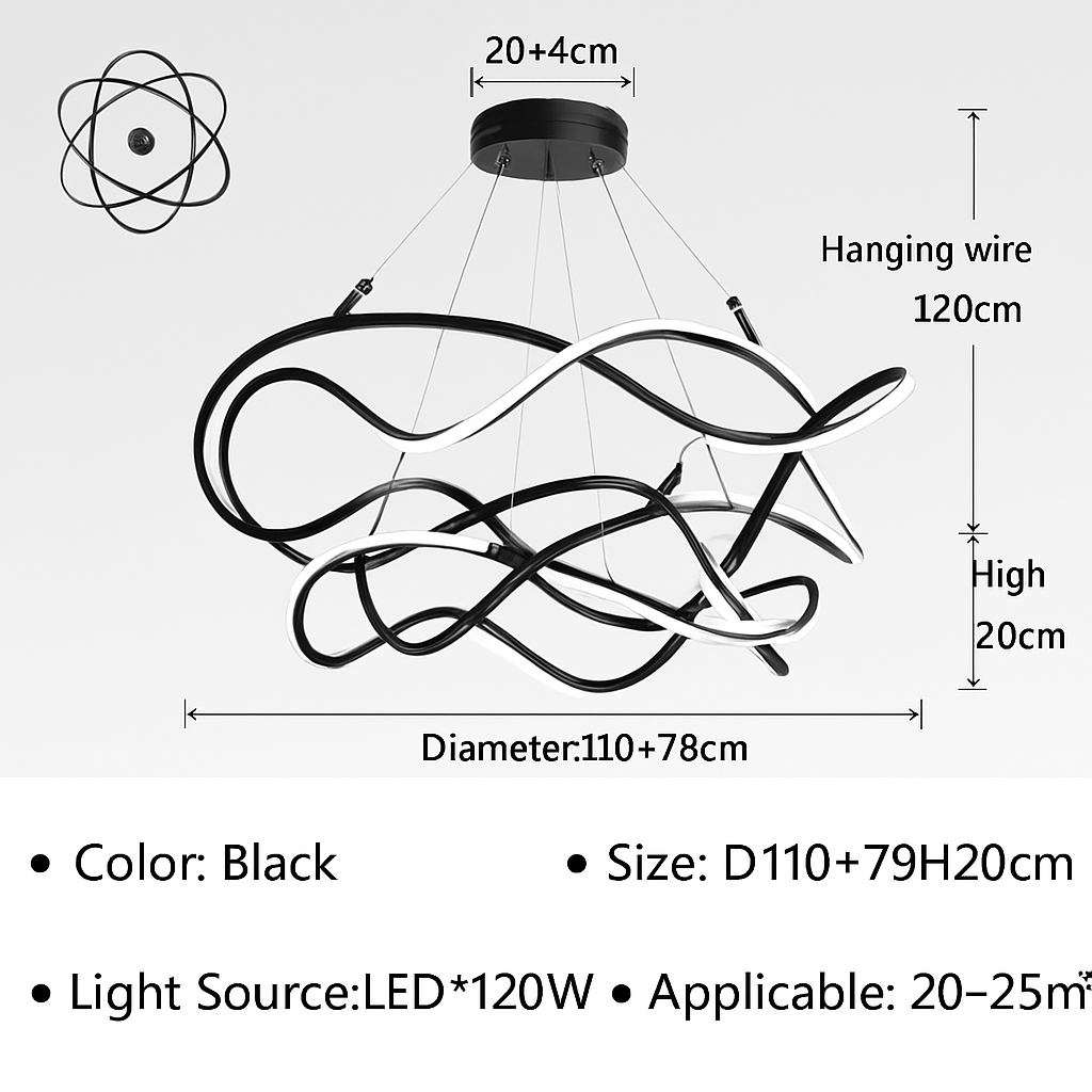Plafond moderne à LEDs Lampe Lustre Pour Salon Hall Restaurant Chambre Suspension Lumière Décor Intérieur Luminaire Lustre