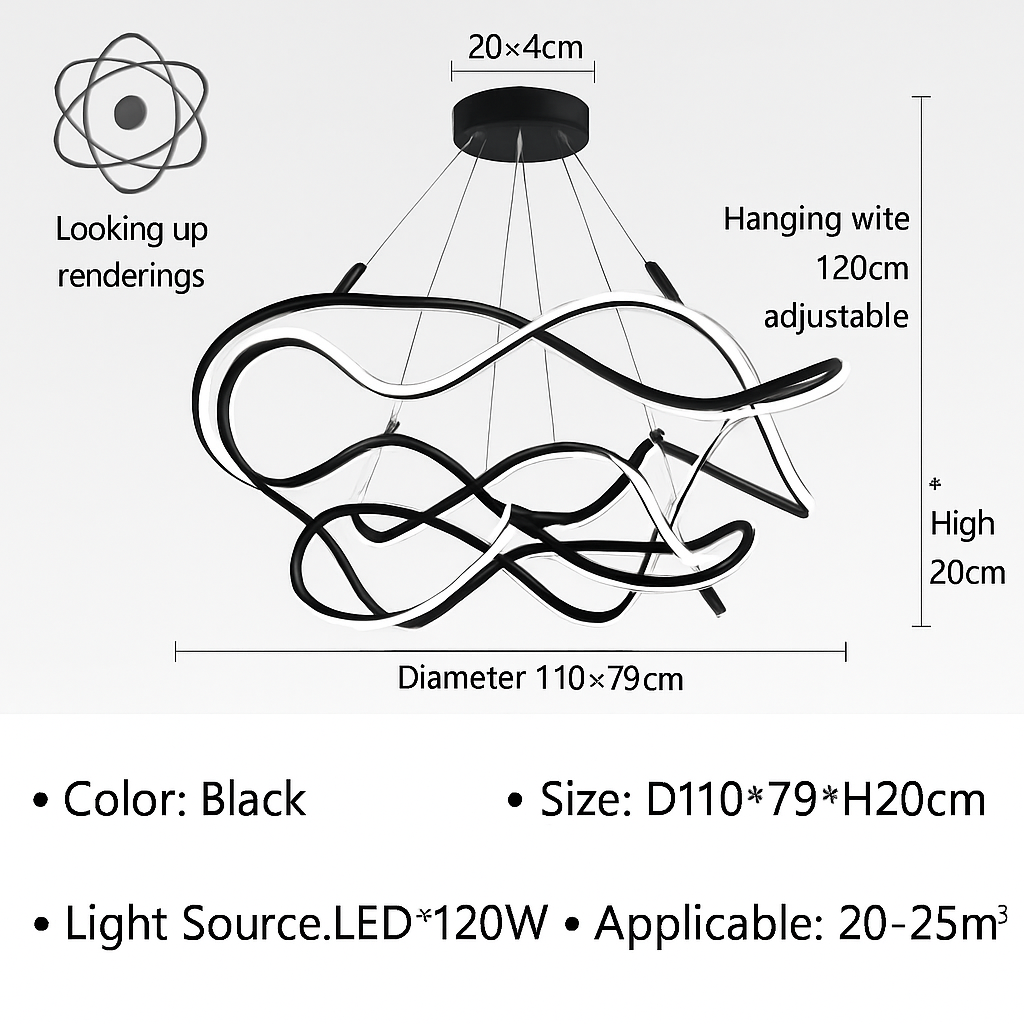 Plafond moderne à LEDs Lampe Lustre Pour Salon Hall Restaurant Chambre Suspension Lumière Décor Intérieur Luminaire Lustre