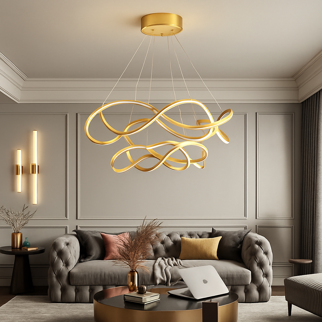 Plafond moderne à LEDs Lampe Lustre Pour Salon Hall Restaurant Chambre Suspension Lumière Décor Intérieur Luminaire Lustre