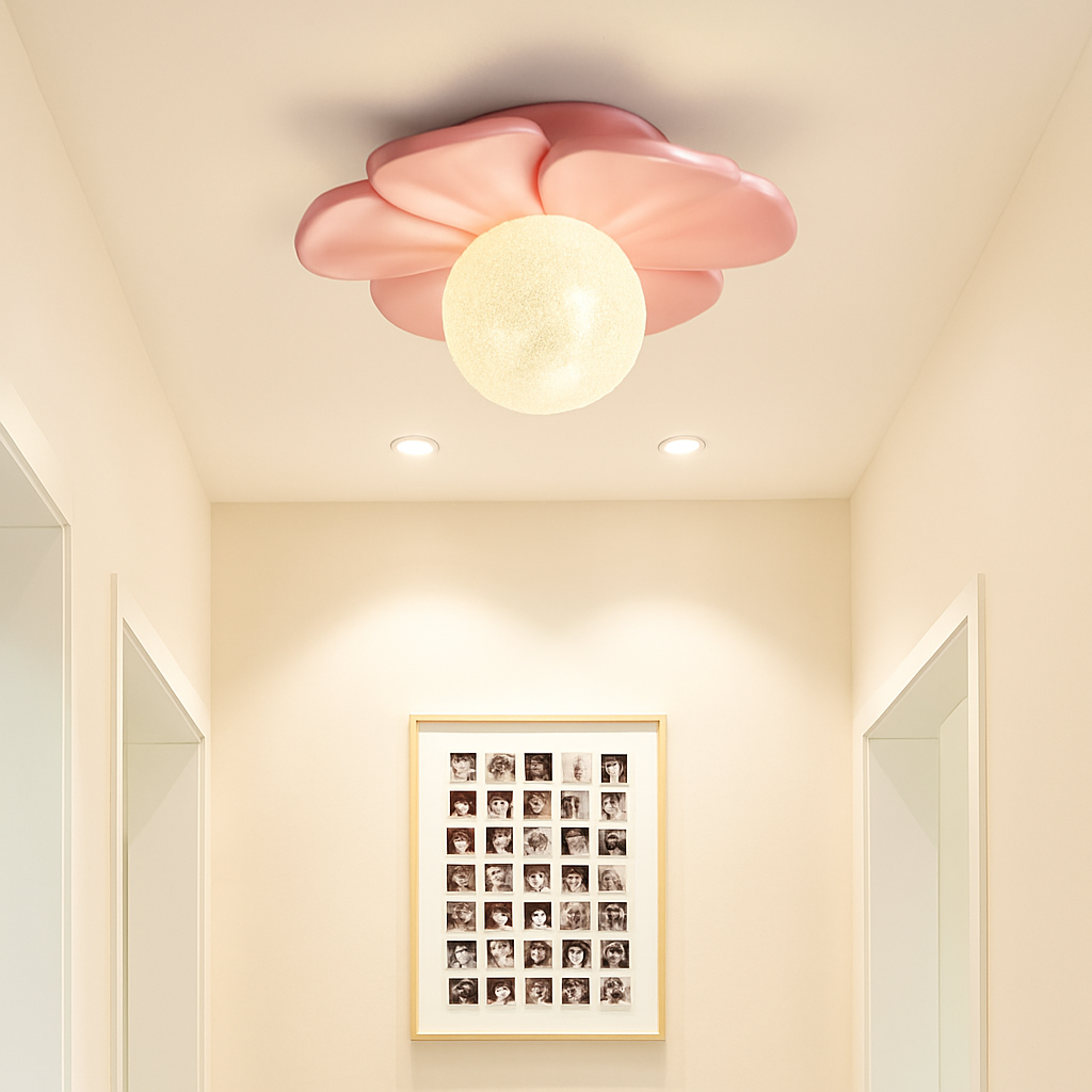 plafonnier 3d en forme de lune fleur en résine décorative