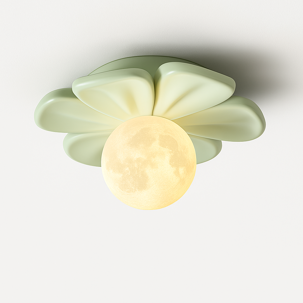 plafonnier 3d en forme de lune fleur en résine décorative