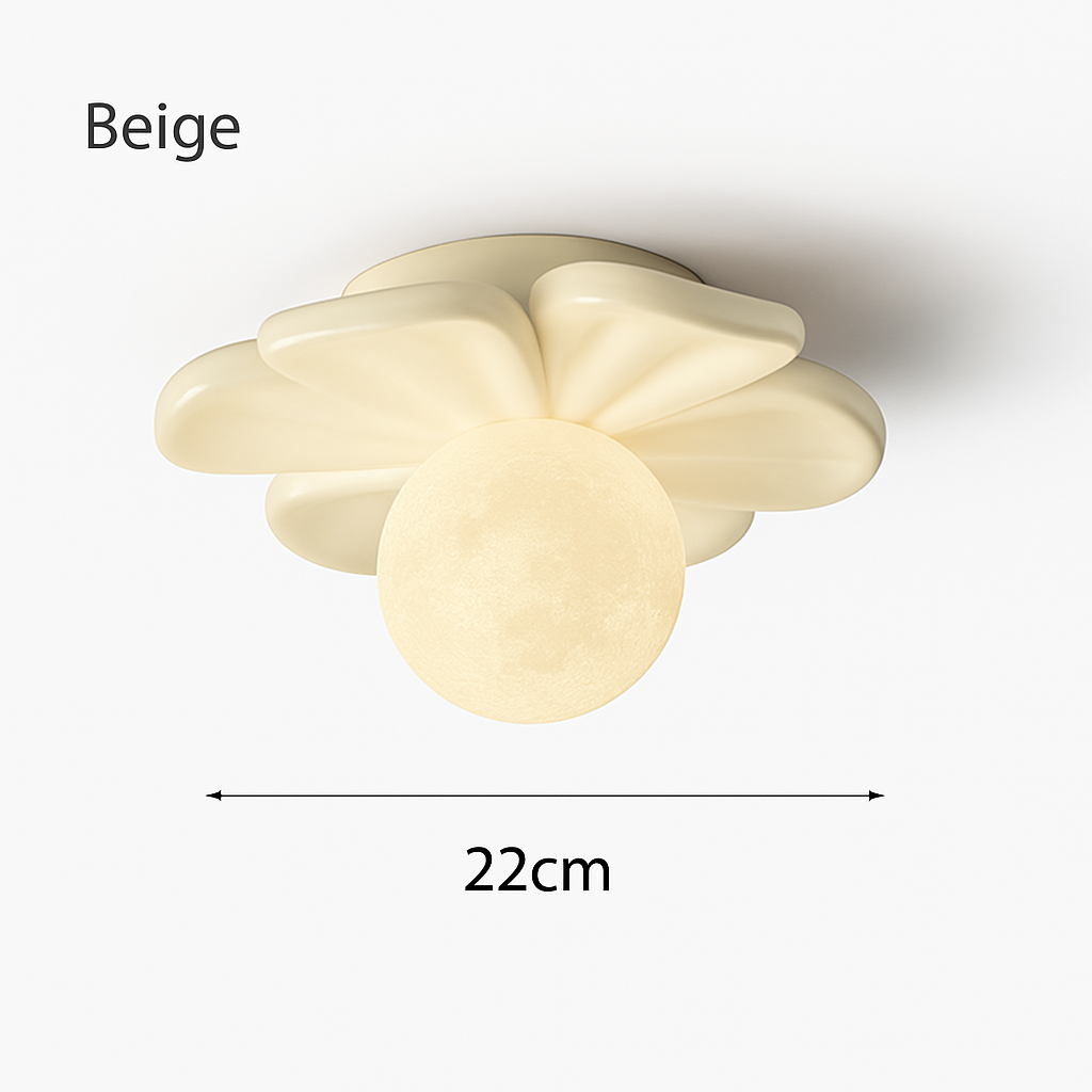 plafonnier 3d en forme de lune fleur en résine décorative