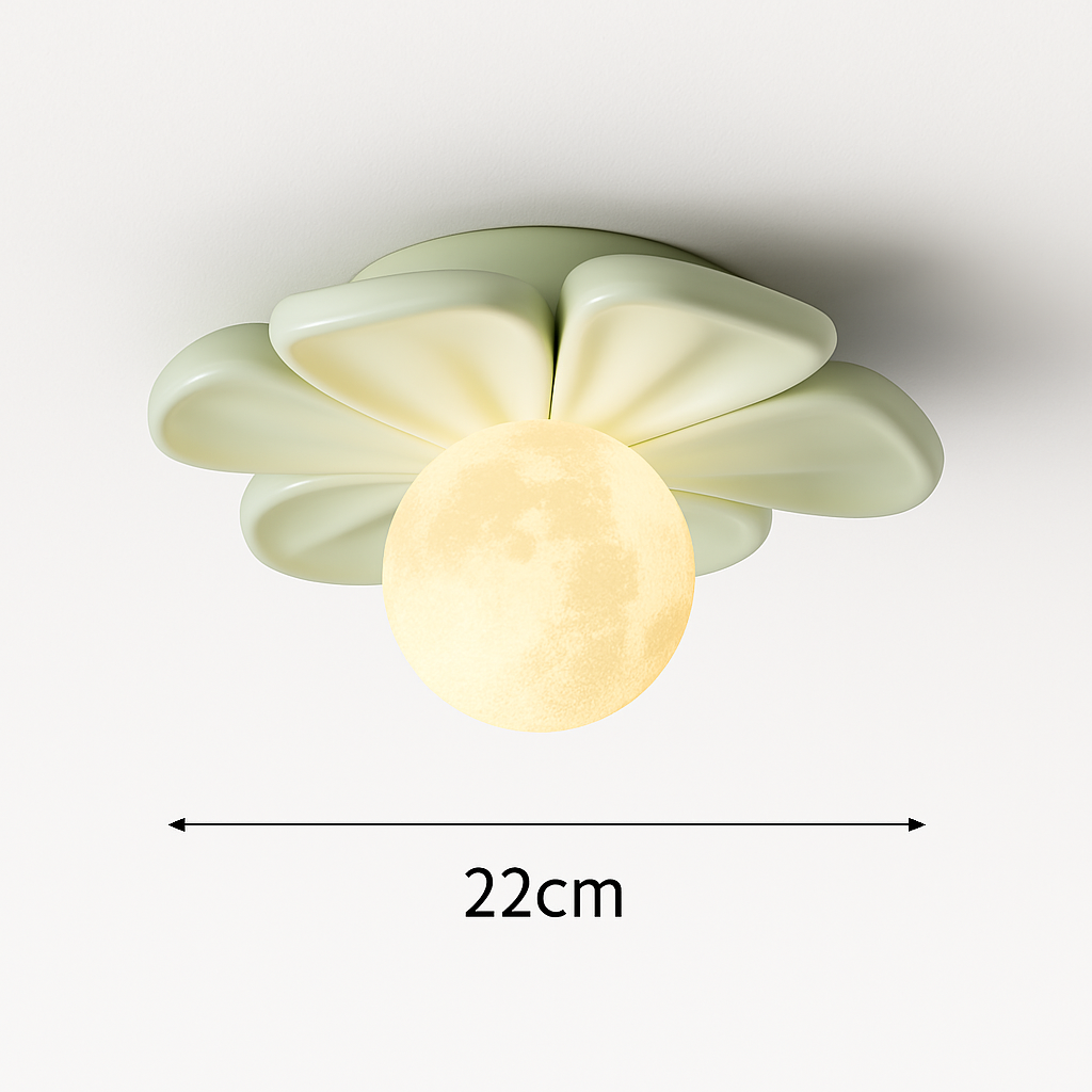 plafonnier 3d en forme de lune fleur en résine décorative