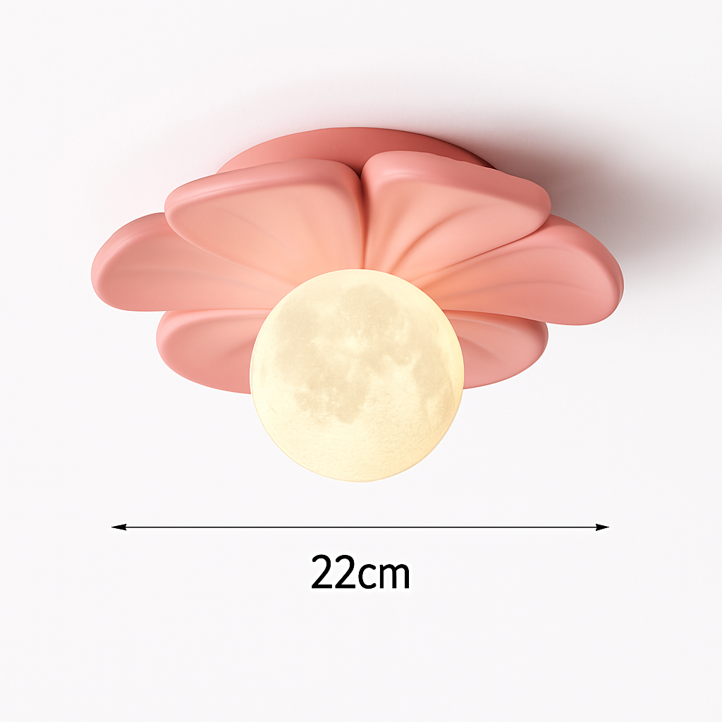 plafonnier 3d en forme de lune fleur en résine décorative
