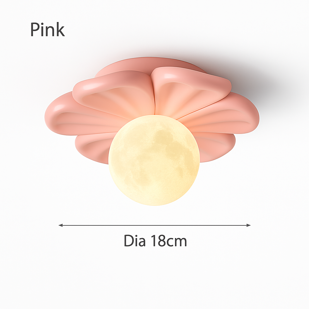 plafonnier 3d en forme de lune fleur en résine décorative