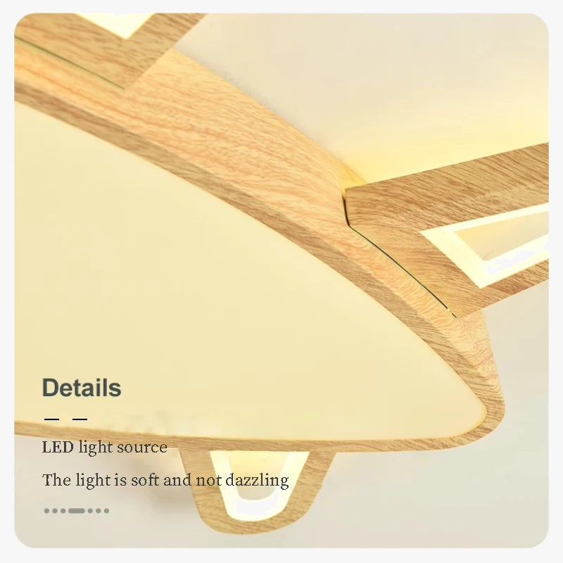 plafonnier avion en bois et fer pour chambre d'enfant
