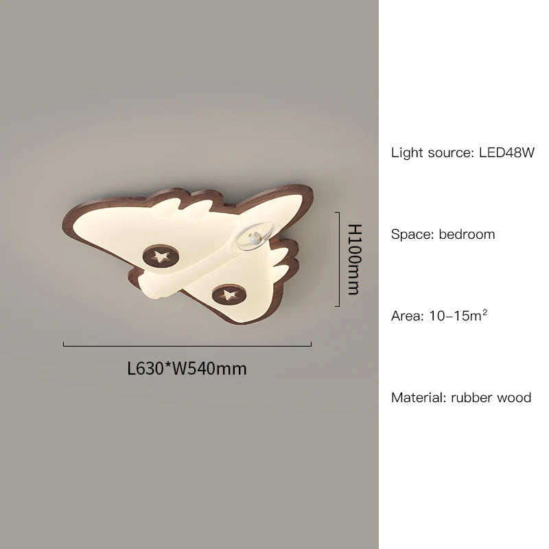 plafonnier avion en bois pour chambre d'enfant décoration lumineuse