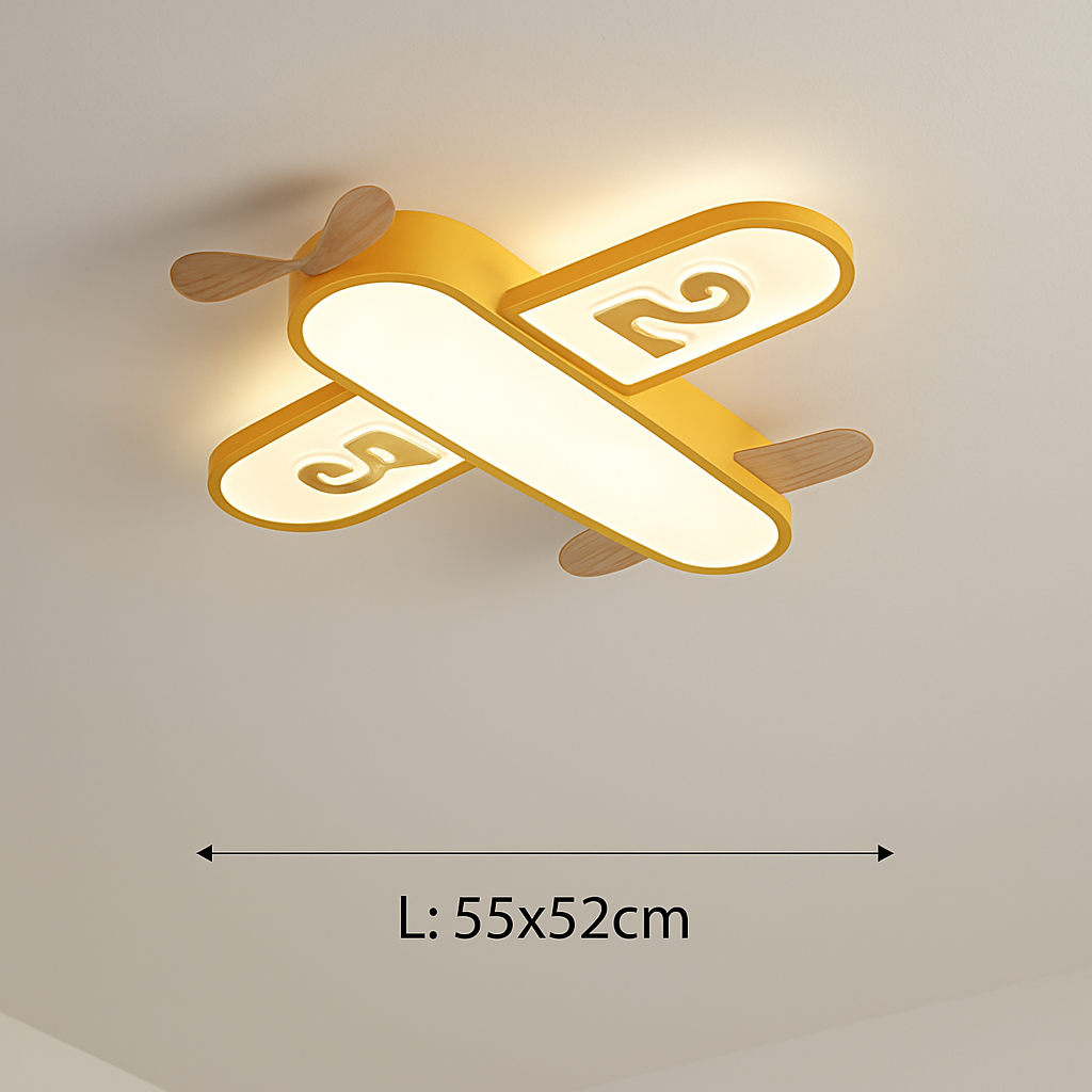 Plafonnier avion LED jaune bleu design minimaliste plafonnier en bois pour chambre d'enfant maison bébé garçons enfant suspension
