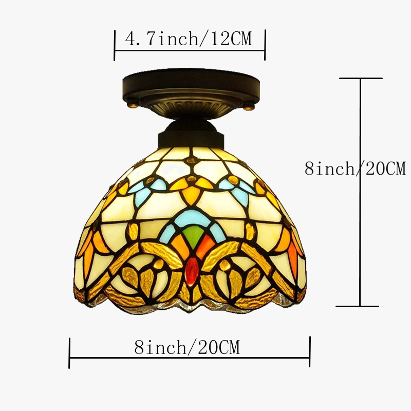 plafonnier baroque tiffany en verre pour décoration intérieure