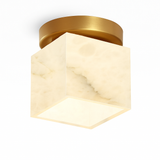 Plafonnier Boule de marbre lumière d'entrée Led luxe en laiton doré petit carré toilettes chambre balcon allée Luminaire