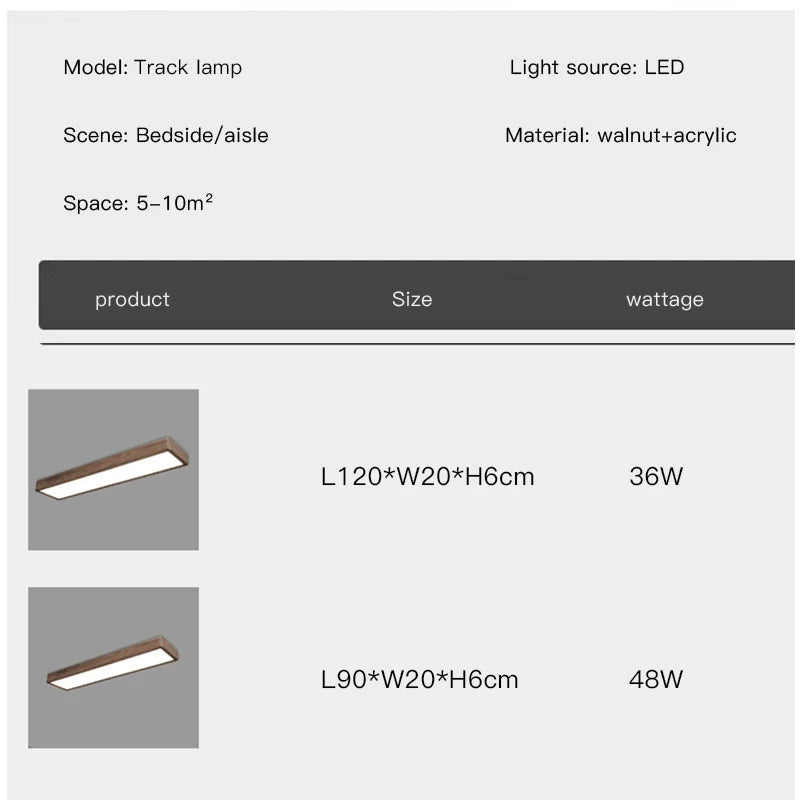 plafonnier carré à led moderne en bois pour intérieur
