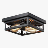 plafonnier carré rétro en fer style américain pour décoration intérieure