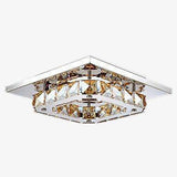 Plafonnier chromé LED carré en cristal Sala