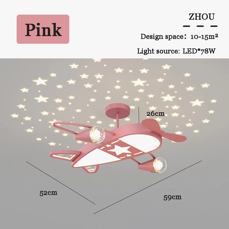 plafonnier ciel étoilé avion pour chambre d'enfant créatif