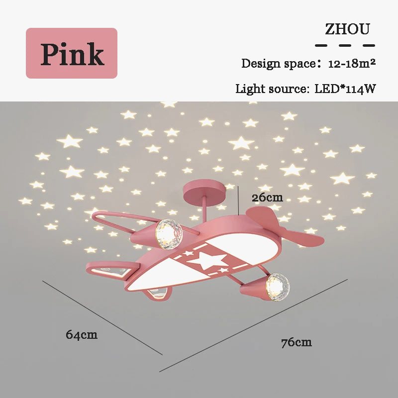 plafonnier ciel étoilé avion pour chambre d'enfant créatif