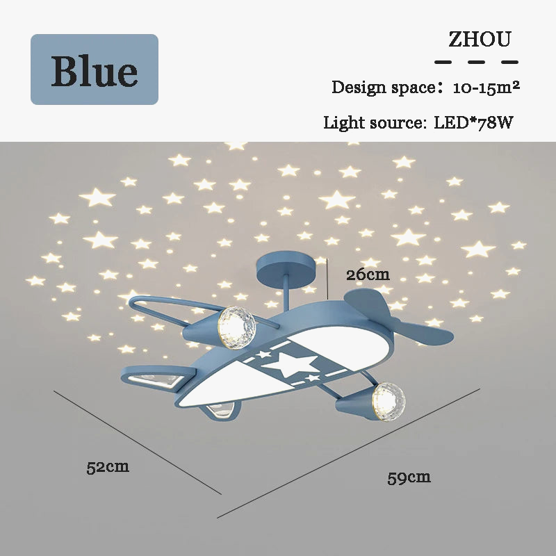plafonnier ciel étoilé avion pour chambre d'enfant créatif