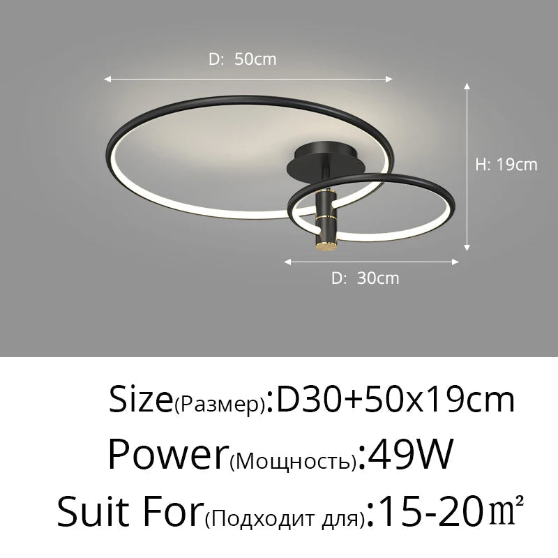 plafonnier circulaire led luxe style nordique pour intérieur décoratif