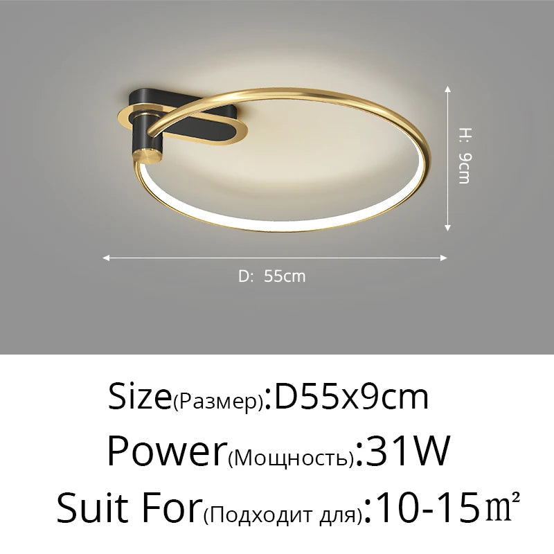 plafonnier circulaire led luxe style nordique pour intérieur décoratif