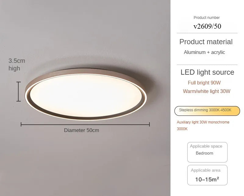 plafonnier circulaire led moderne ultra mince en aluminium et acrylique