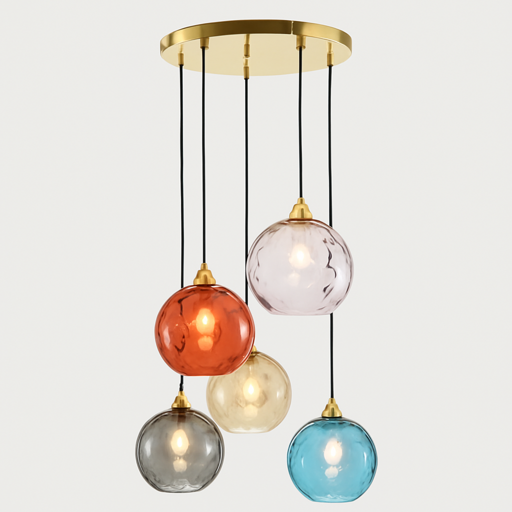 plafonnier classique en verre coloré design nordique pour intérieur