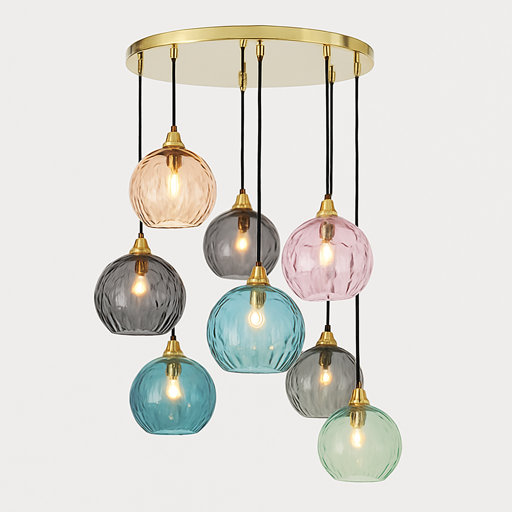 plafonnier classique en verre coloré design nordique pour intérieur