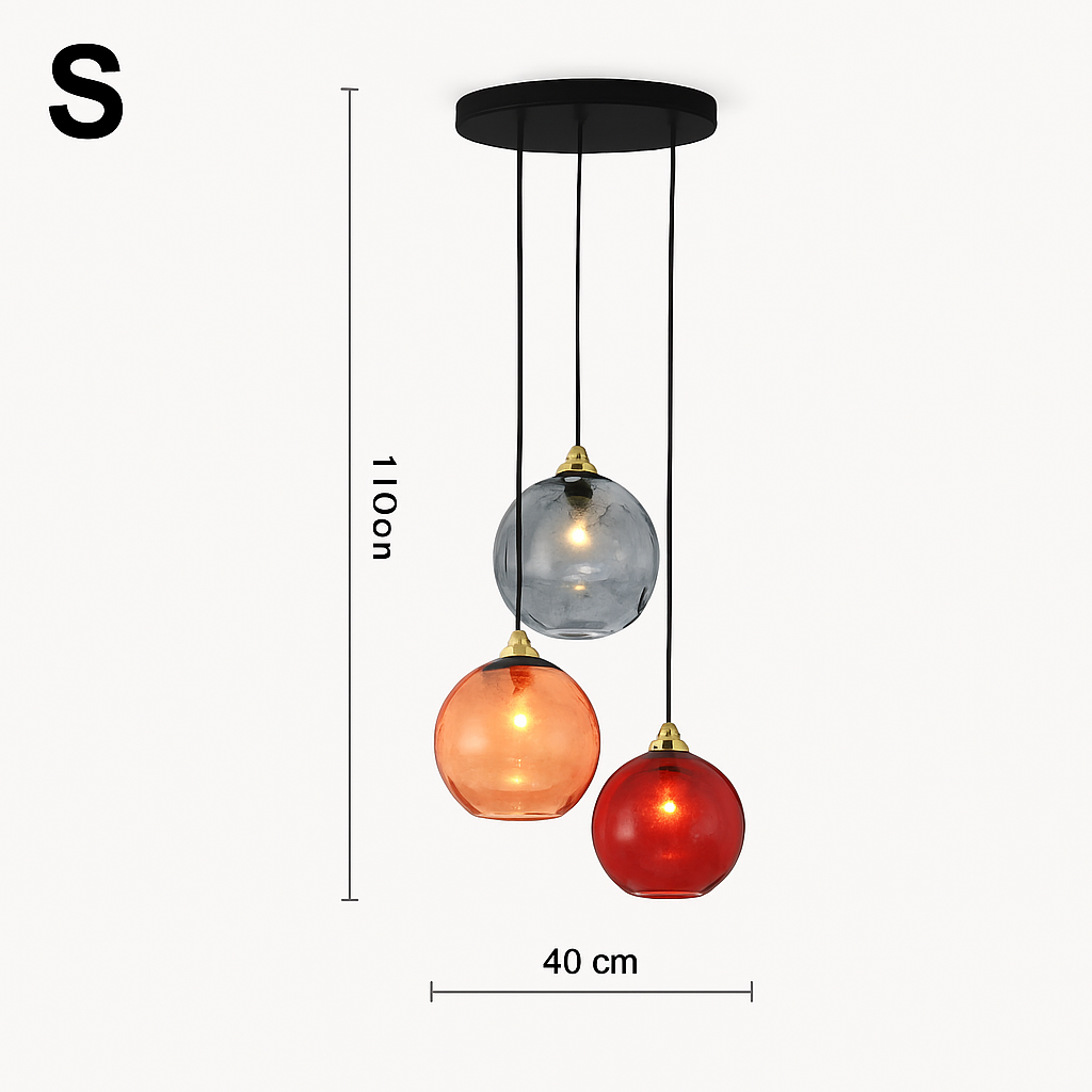 plafonnier classique en verre coloré design nordique pour intérieur