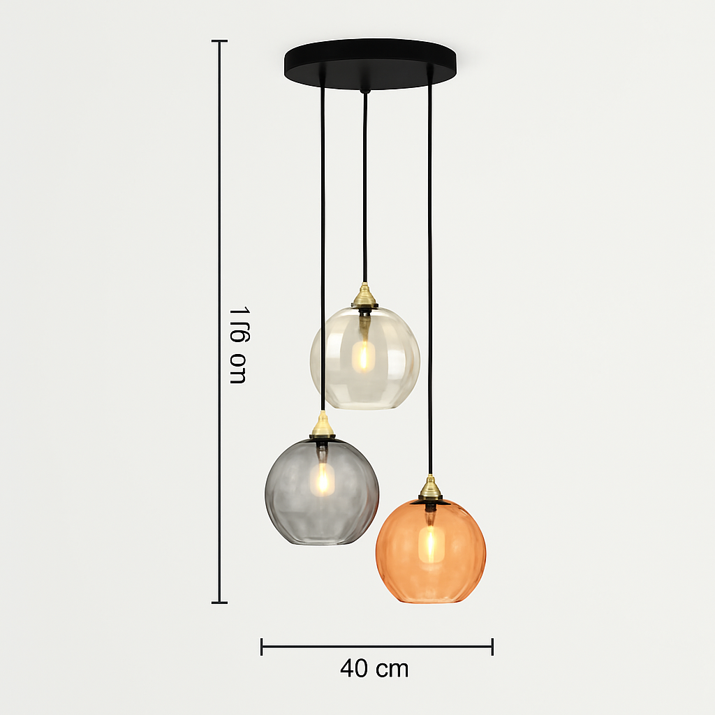 plafonnier classique en verre coloré design nordique pour intérieur
