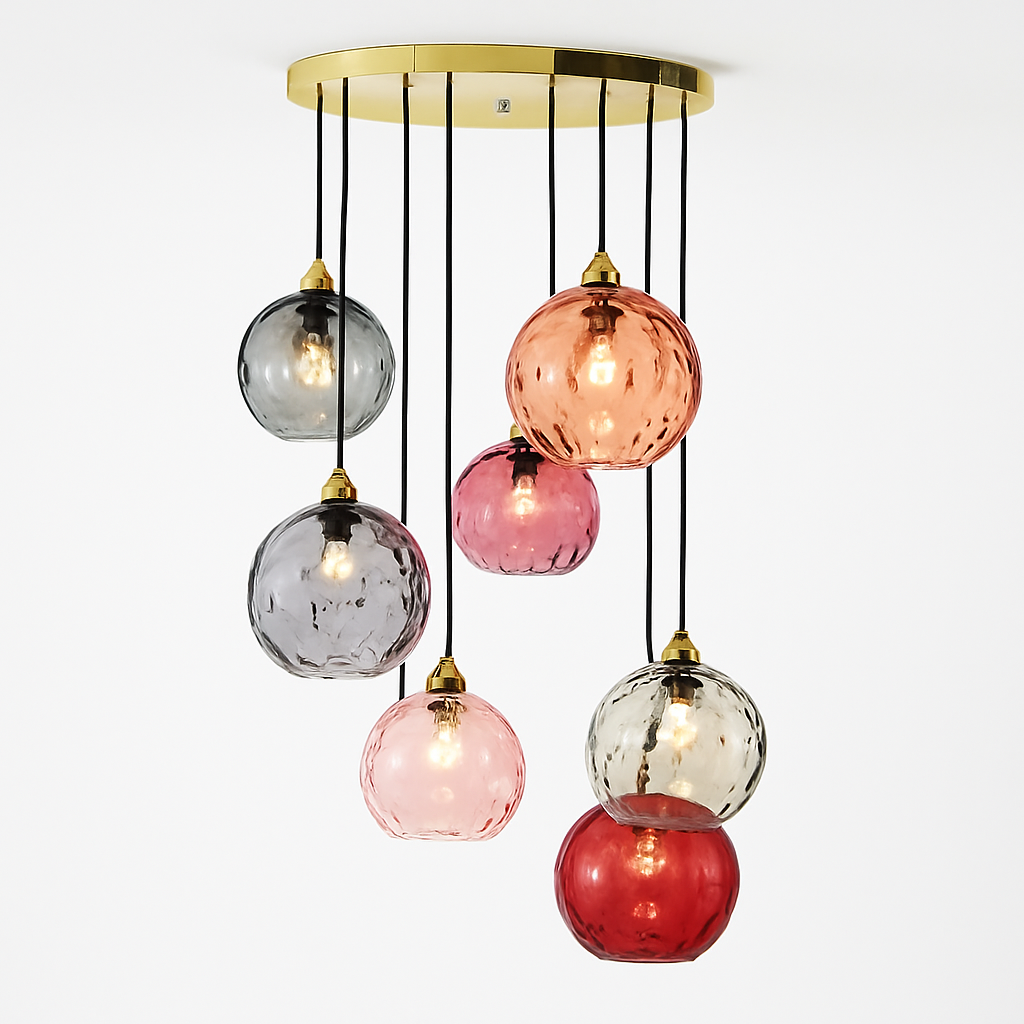 plafonnier classique en verre coloré design nordique pour intérieur