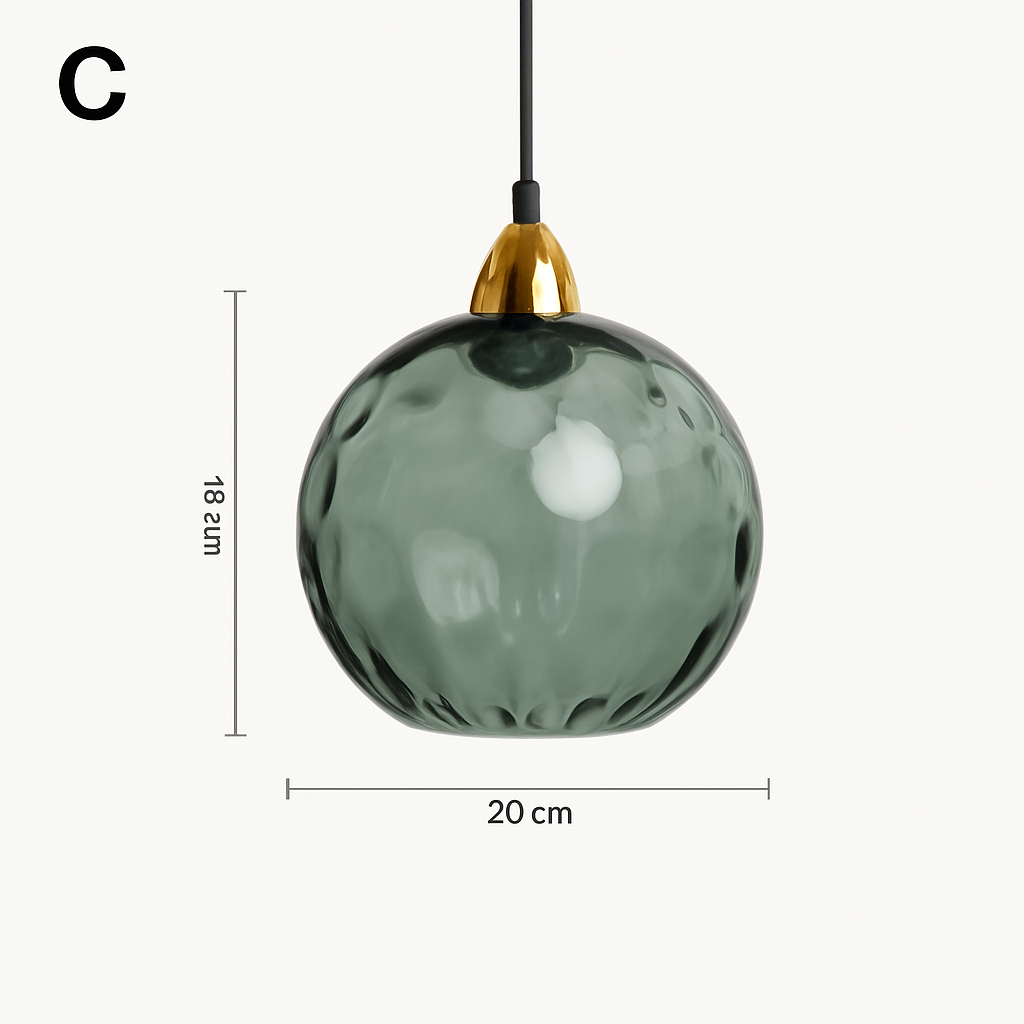 plafonnier classique en verre coloré design nordique pour intérieur