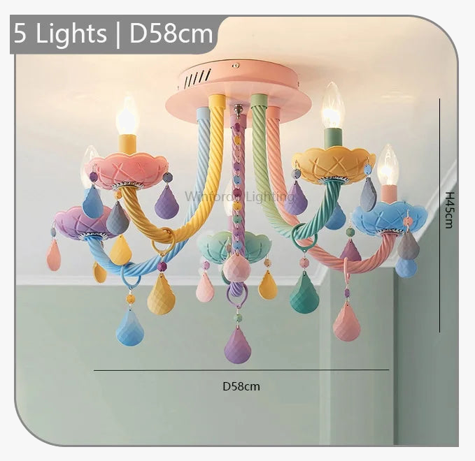Plafonnier coloré pour enfants lustre moderne Fort chambre d'enfants avec douilles E14/E12 Moe éclairage lampe pour enfants