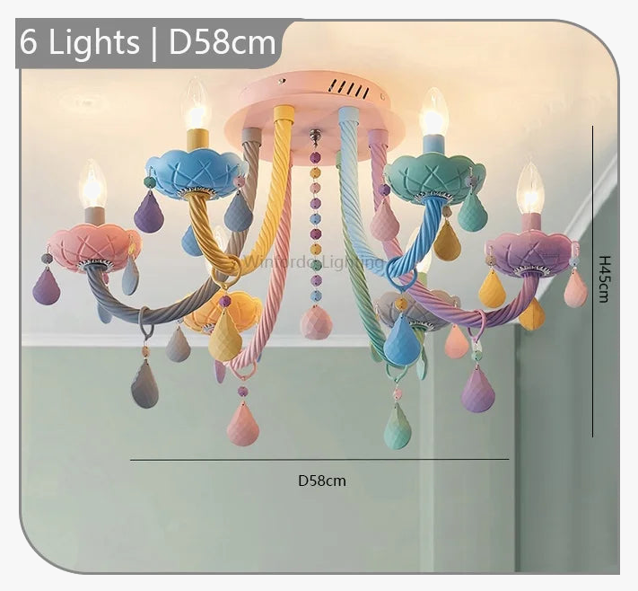 Plafonnier coloré pour enfants lustre moderne Fort chambre d'enfants avec douilles E14/E12 Moe éclairage lampe pour enfants