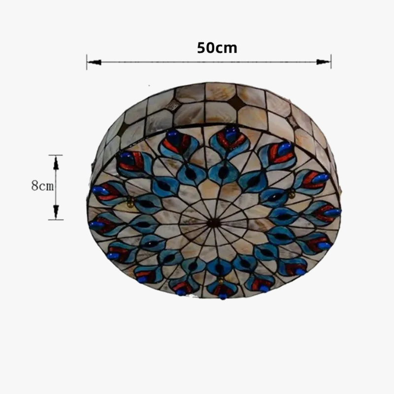 plafonnier créatif en forme de queue de paon en coquillage méditerranéen