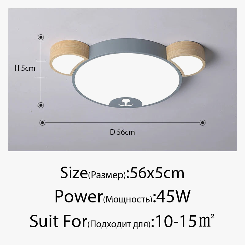 plafonnier créative moderne en forme d'ours en bois led