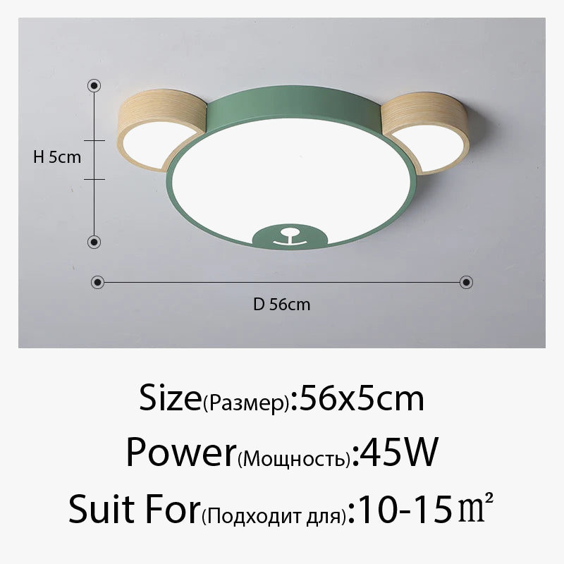 plafonnier créative moderne en forme d'ours en bois led