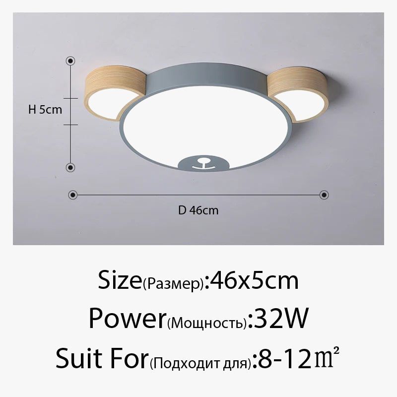 plafonnier créative moderne en forme d'ours en bois led