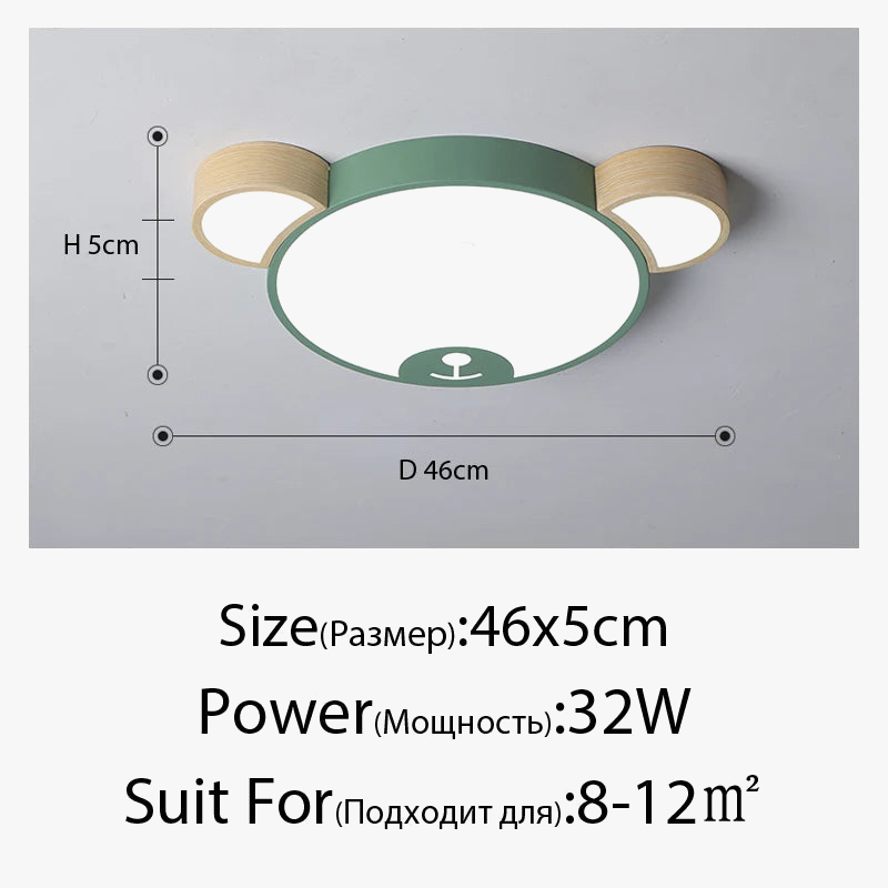 plafonnier créative moderne en forme d'ours en bois led