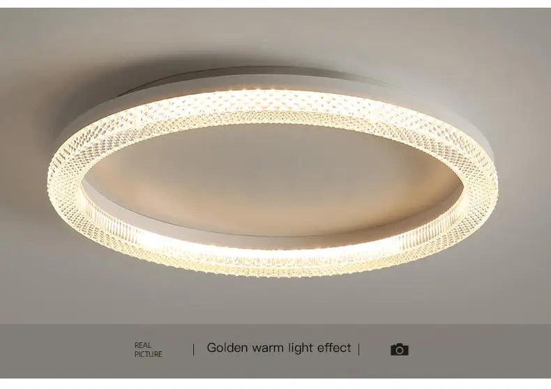 plafonnier de luxe design moderne avec anneau circulaire et rectangulaire led