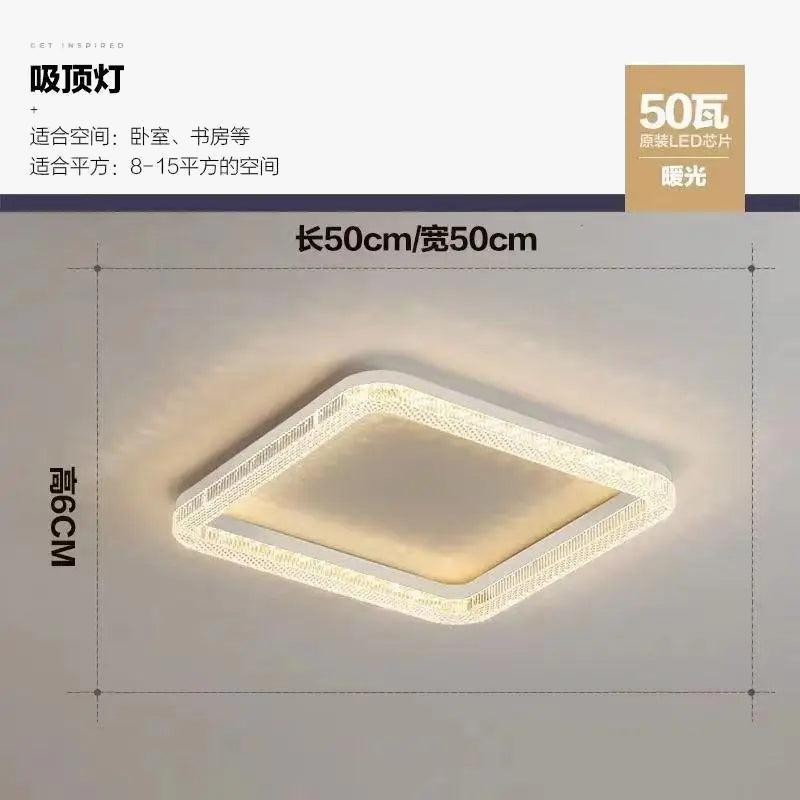 plafonnier de luxe design moderne avec anneau circulaire et rectangulaire led