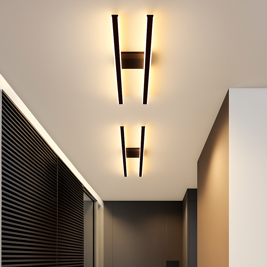 Plafonnier design industriel LED avec barre lumineuse Warren