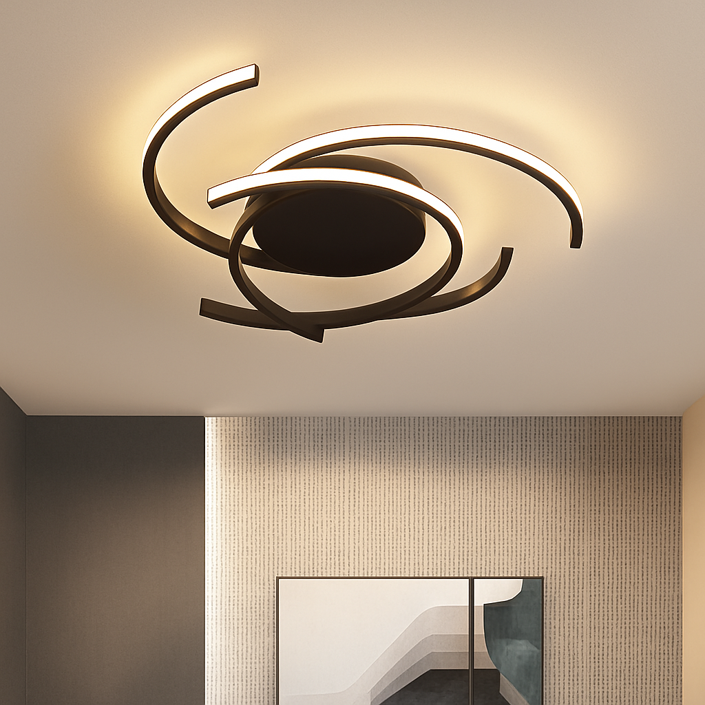 Plafonnier design LED avec des semi-cercles entrelacés Dilia