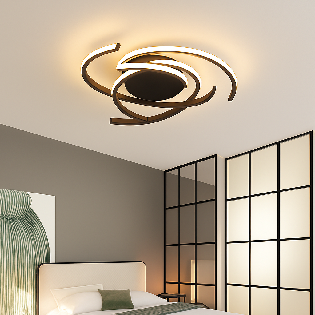 Plafonnier design LED avec des semi-cercles entrelacés Dilia