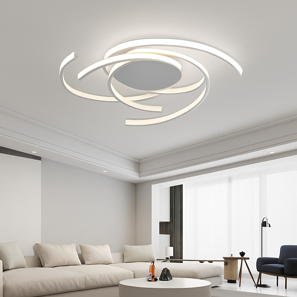 Plafonnier design LED avec des semi-cercles entrelacés Dilia