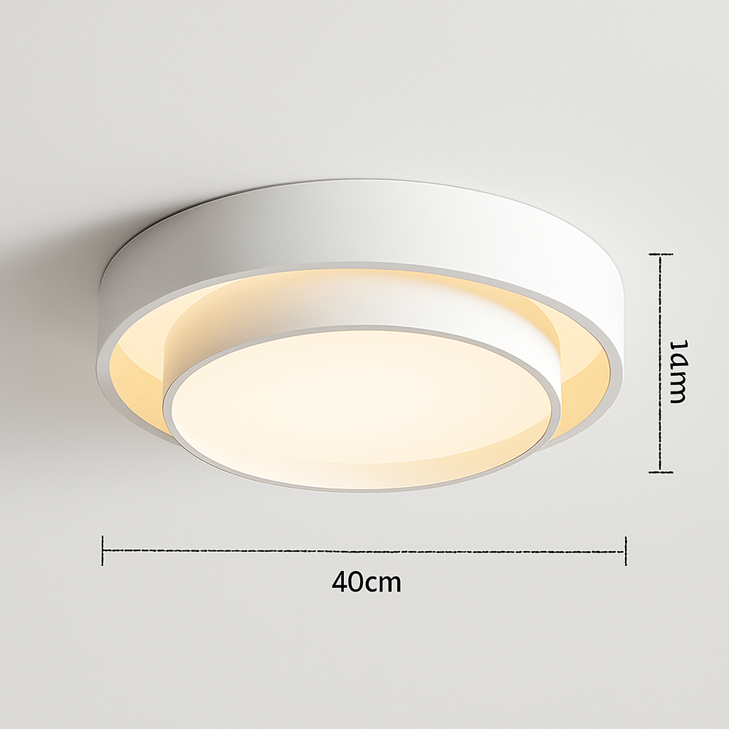 Plafonnier design LED avec double abat-jour arrondi Isaiah