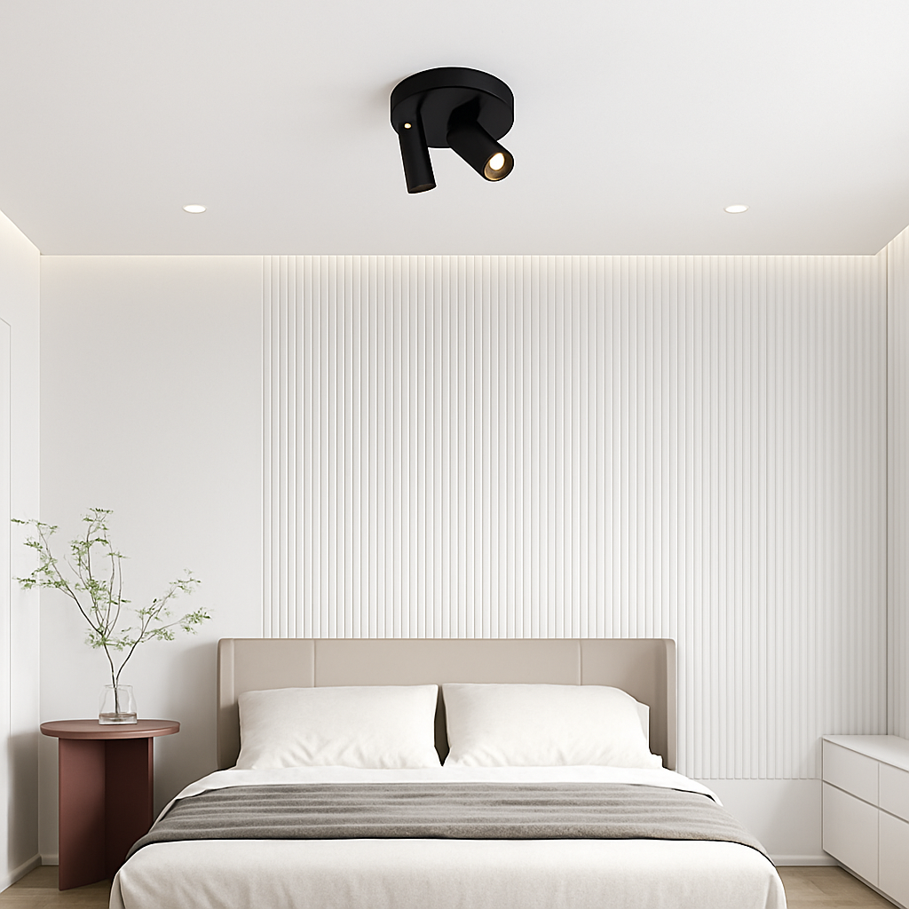 Plafonnier design à LED avec plusieurs cylindre en métal Loft