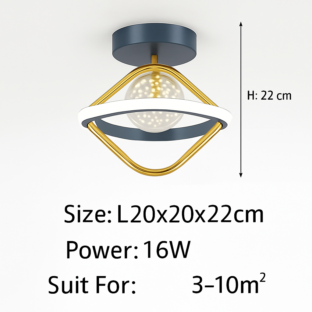Plafonnier design LED avec projection étoiles