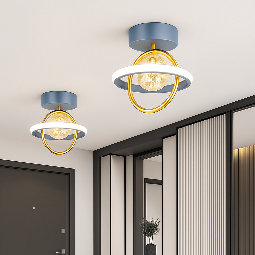 Plafonnier design LED avec projection étoiles