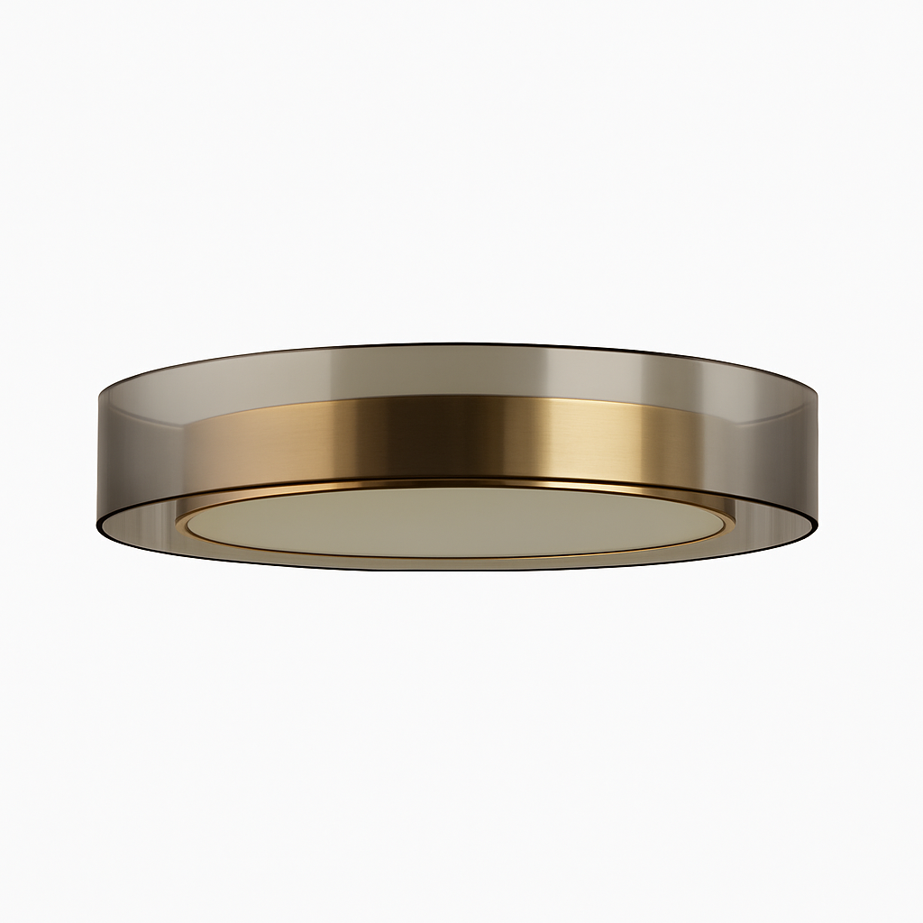 Plafonnier design LED doré avec disque Loft